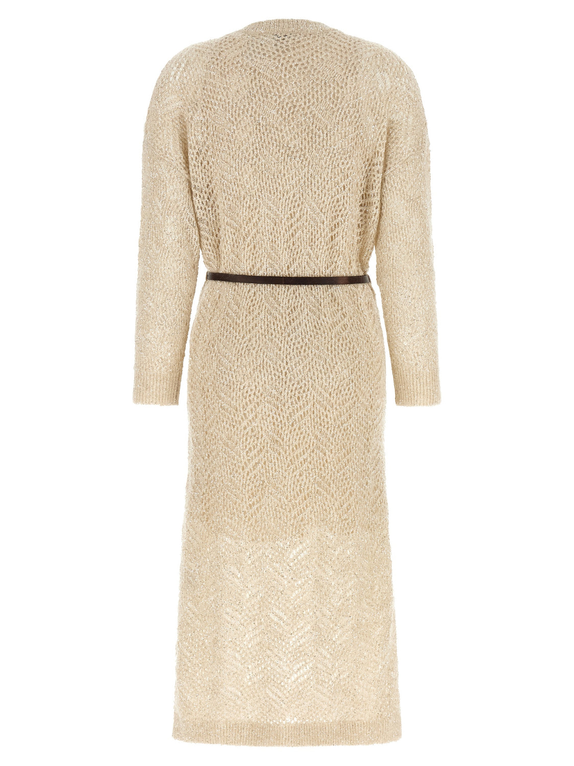 Beige Polyamide Midi Dress