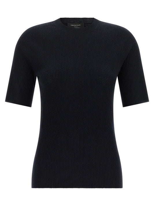 Blue Virgin Wool T-Shirt