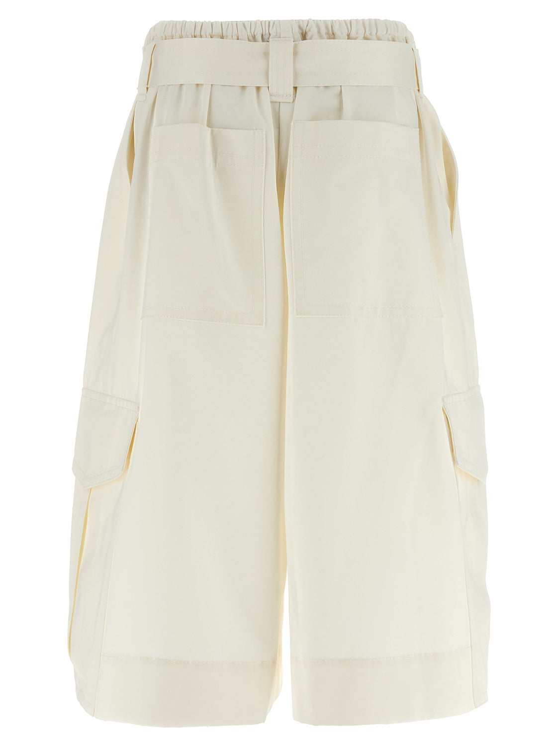 White Cotton Bermuda Shorts