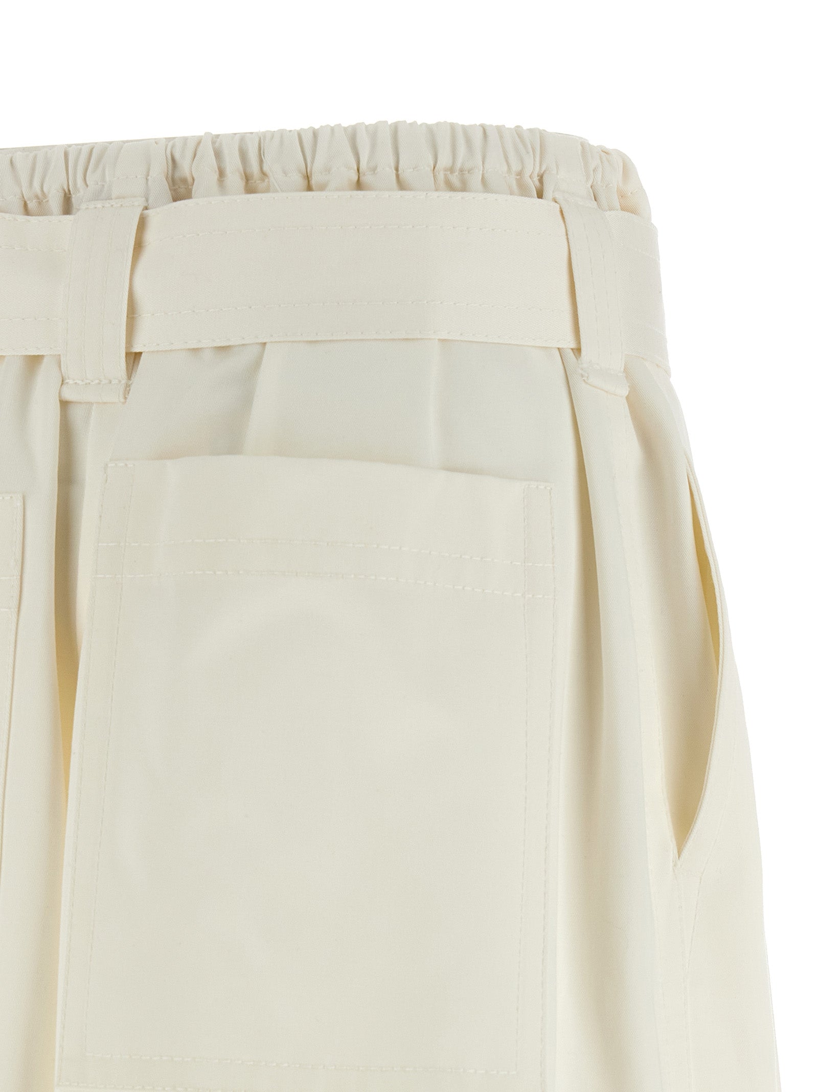 White Cotton Bermuda Shorts