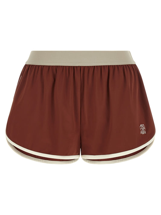 Bordeaux Polyamide Bermuda Shorts