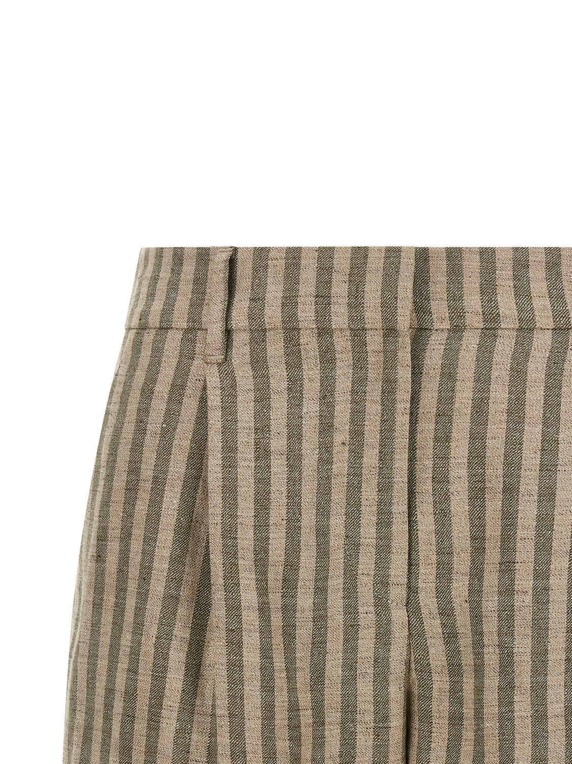 Bicolor Linen Bermuda Shorts