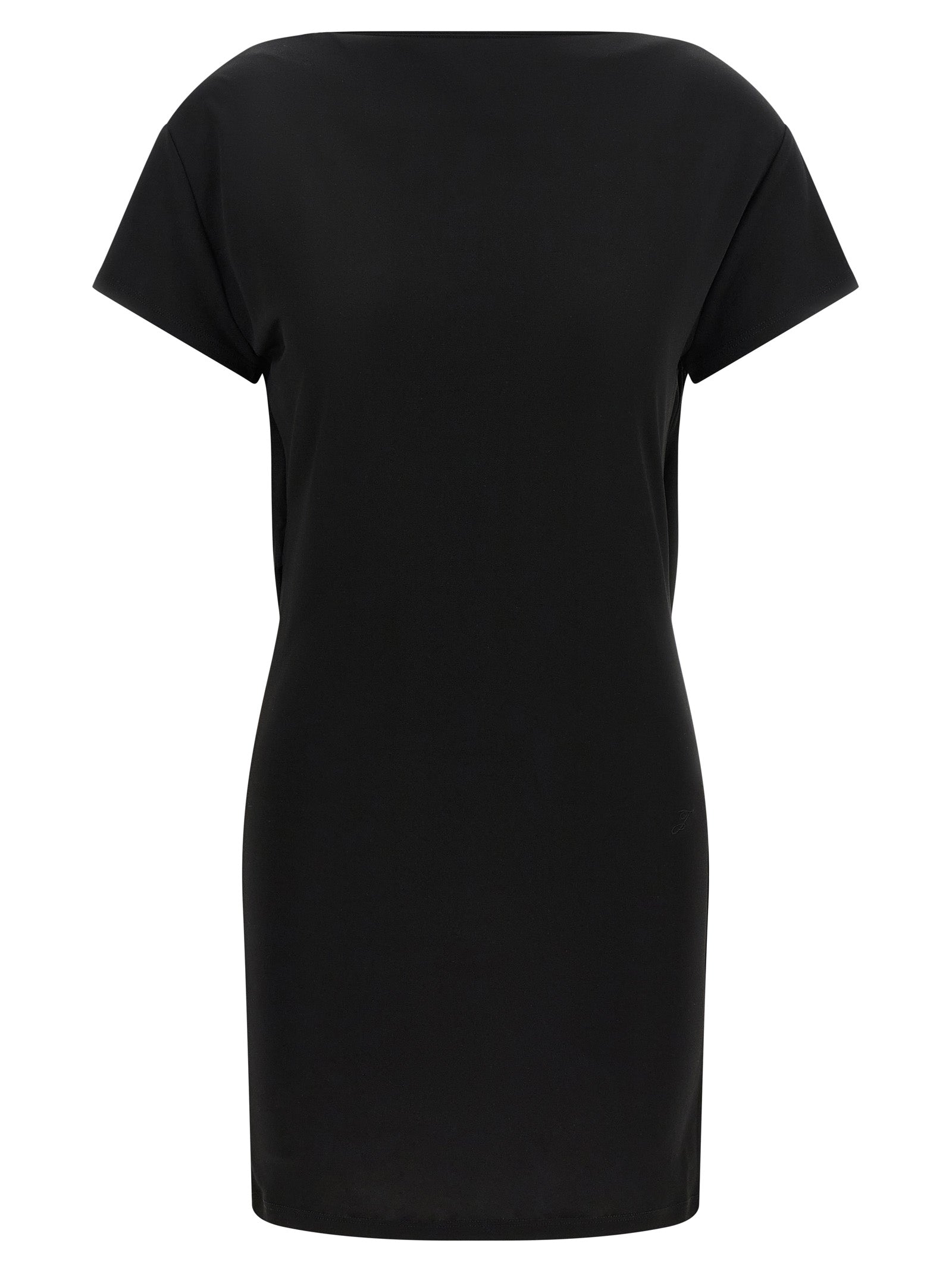 Black Viscose Short Dress