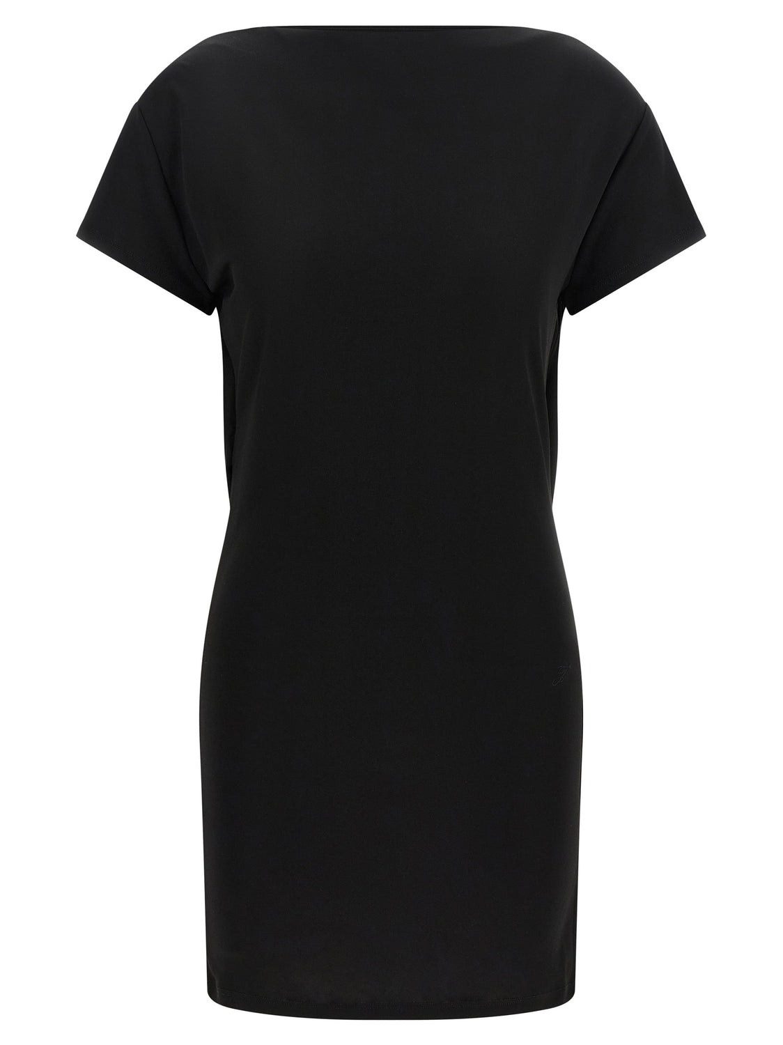 Black Viscose Short Dress