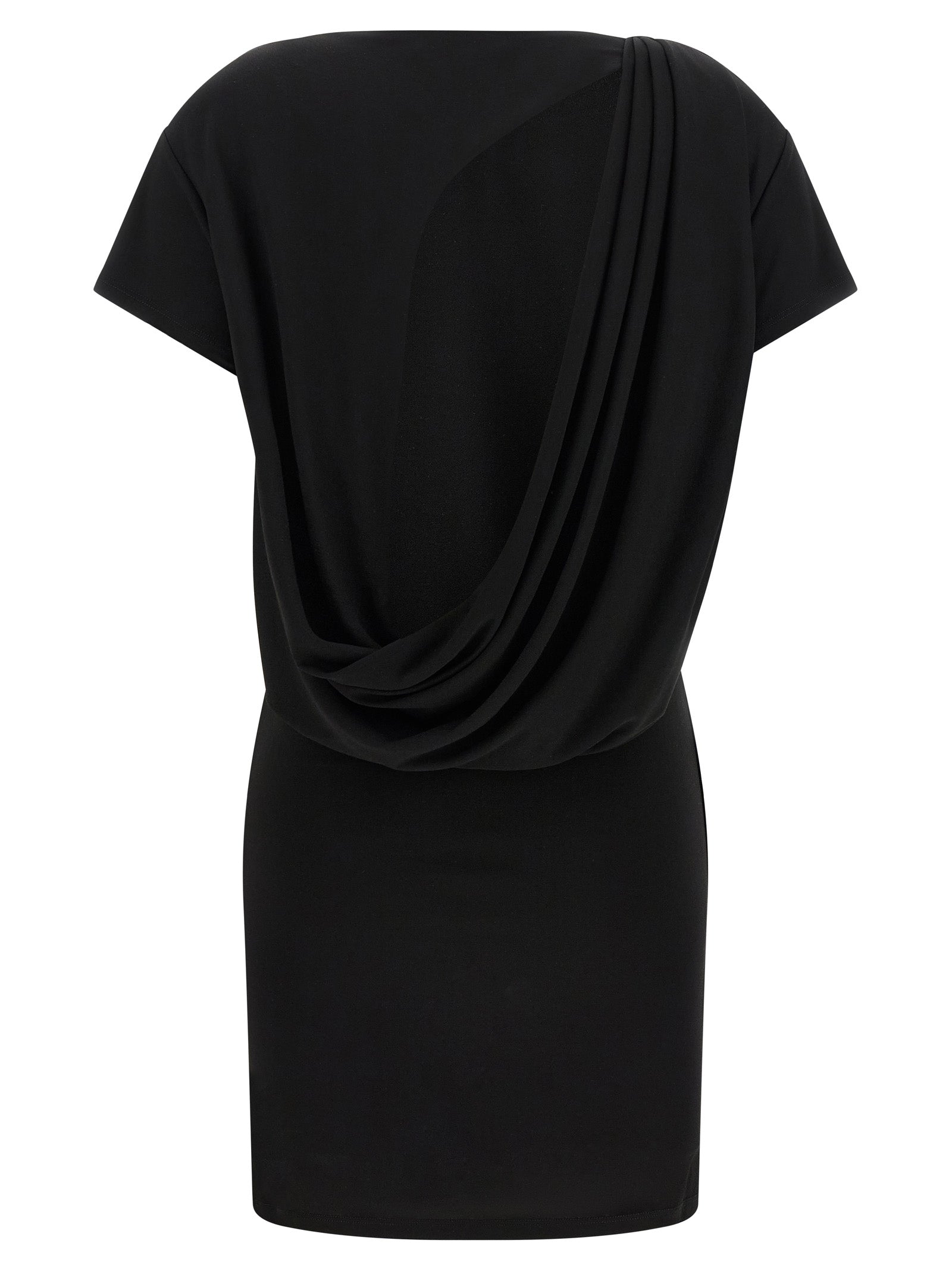 Black Viscose Short Dress