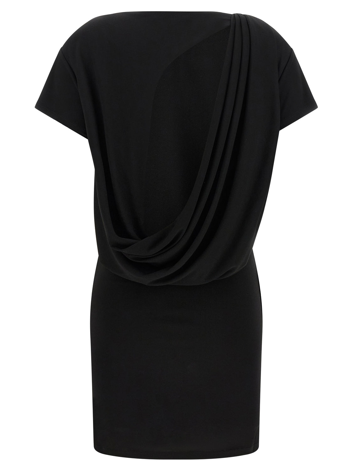 Black Viscose Short Dress