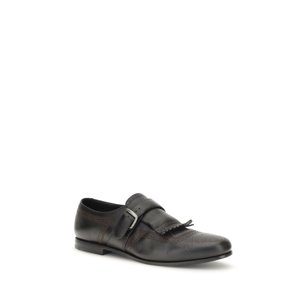 Black Calf Leather Bos Taurus Slip-On Loafers