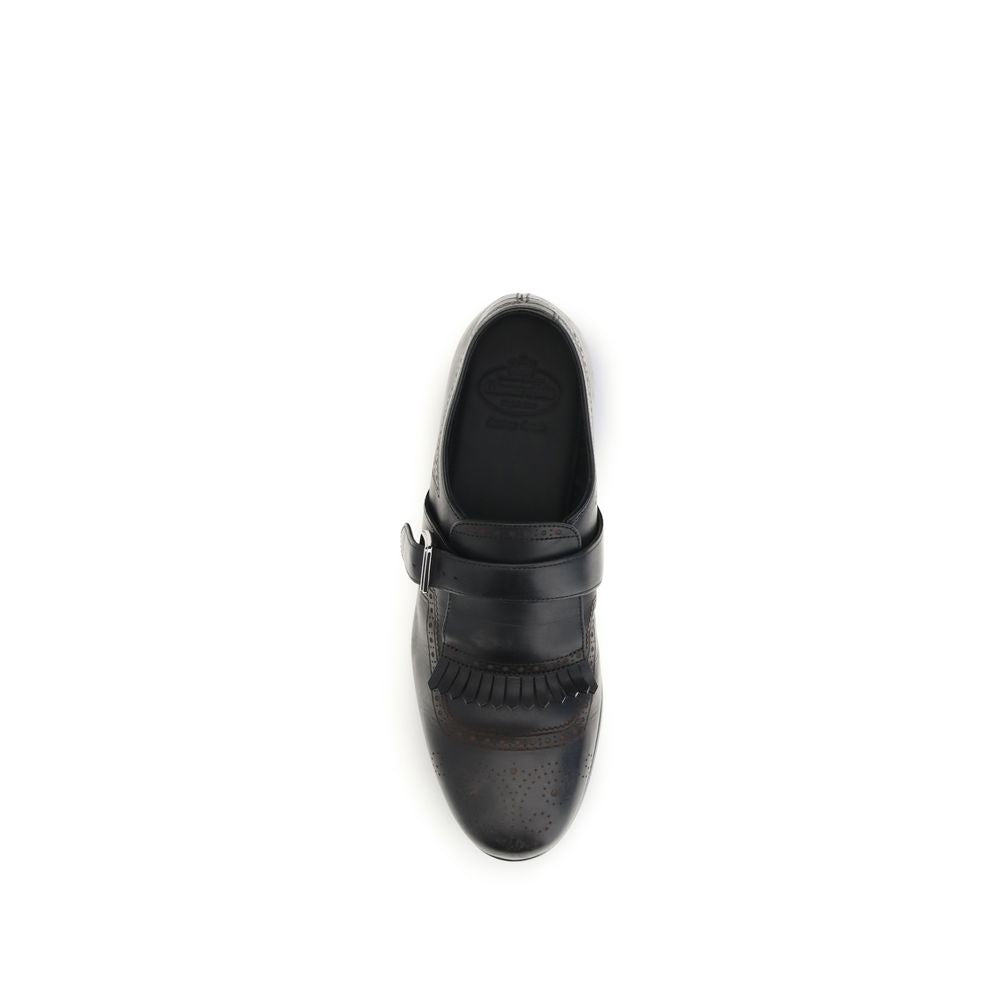 Black Calf Leather Bos Taurus Slip-On Loafers