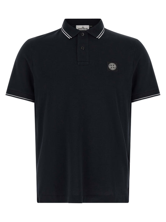 Blue Cotton Polo Shirt