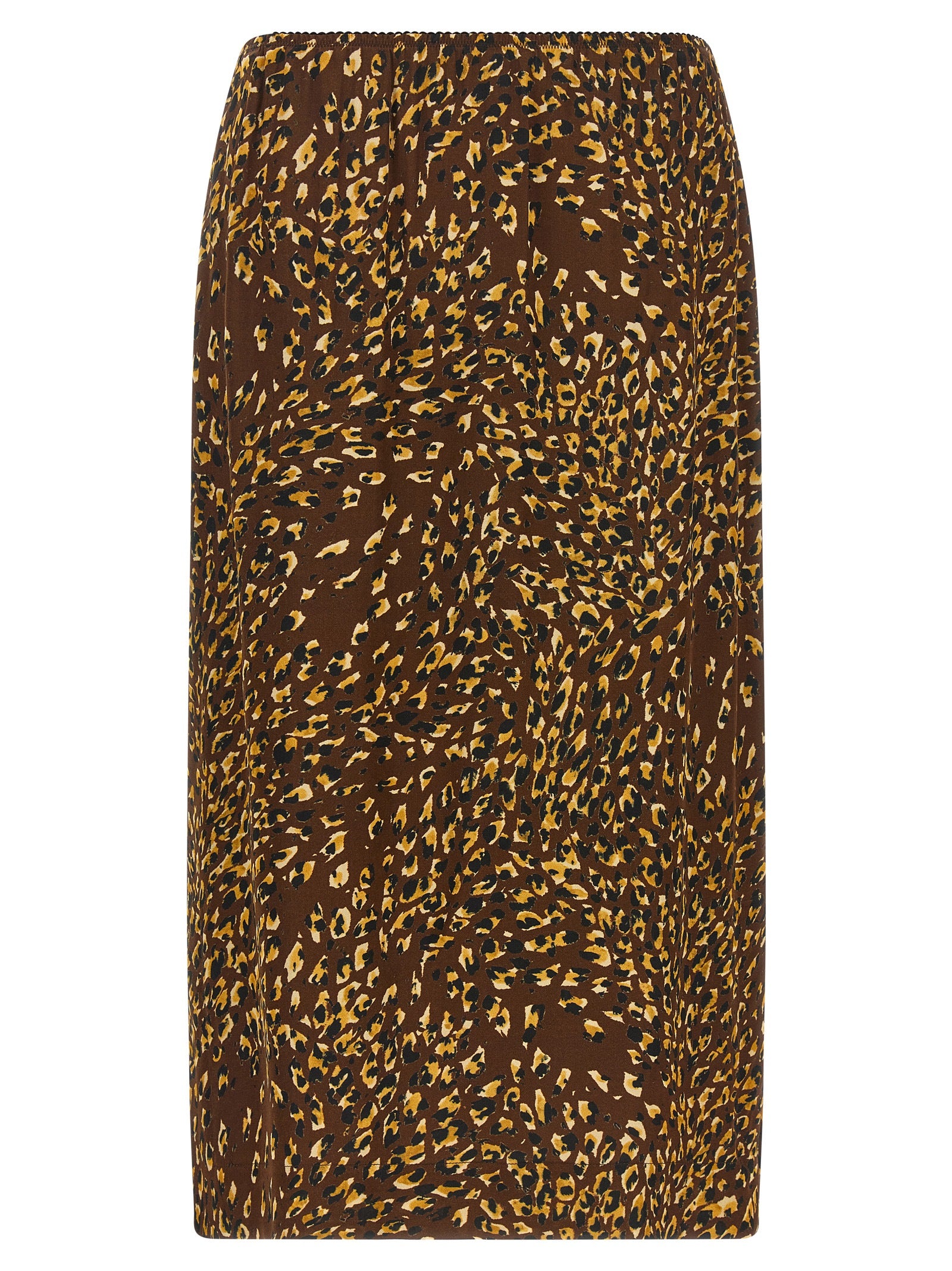 Brown Viscose Midi Skirt