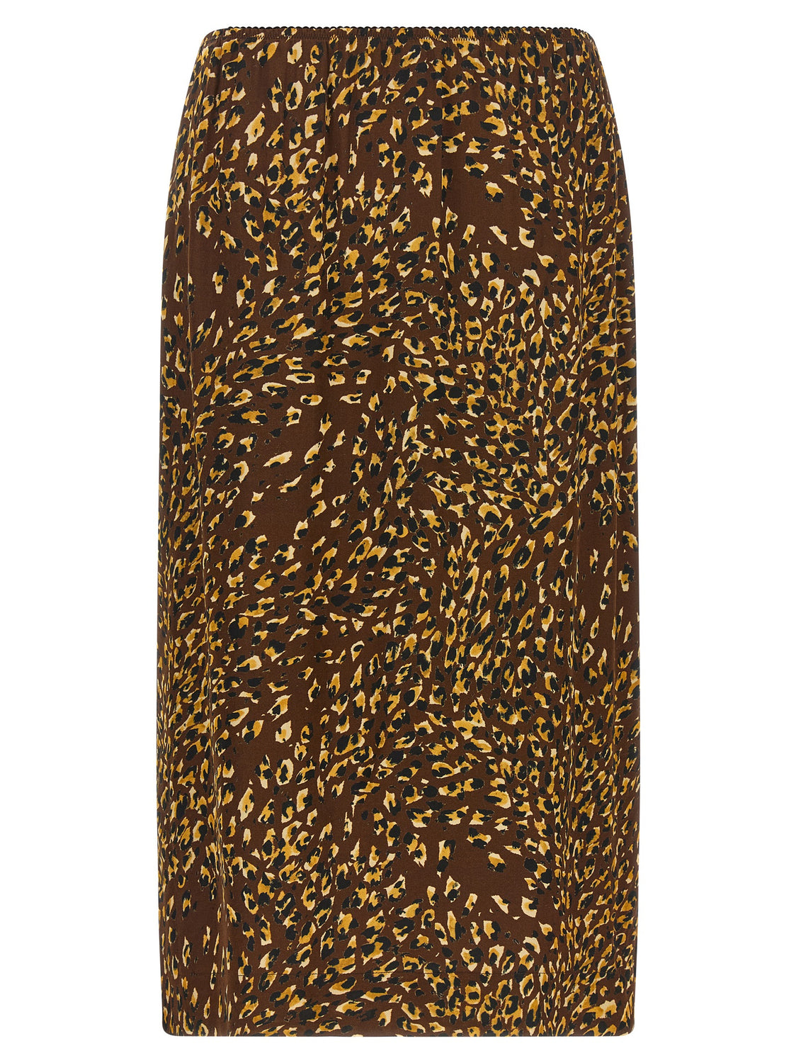 Brown Viscose Midi Skirt