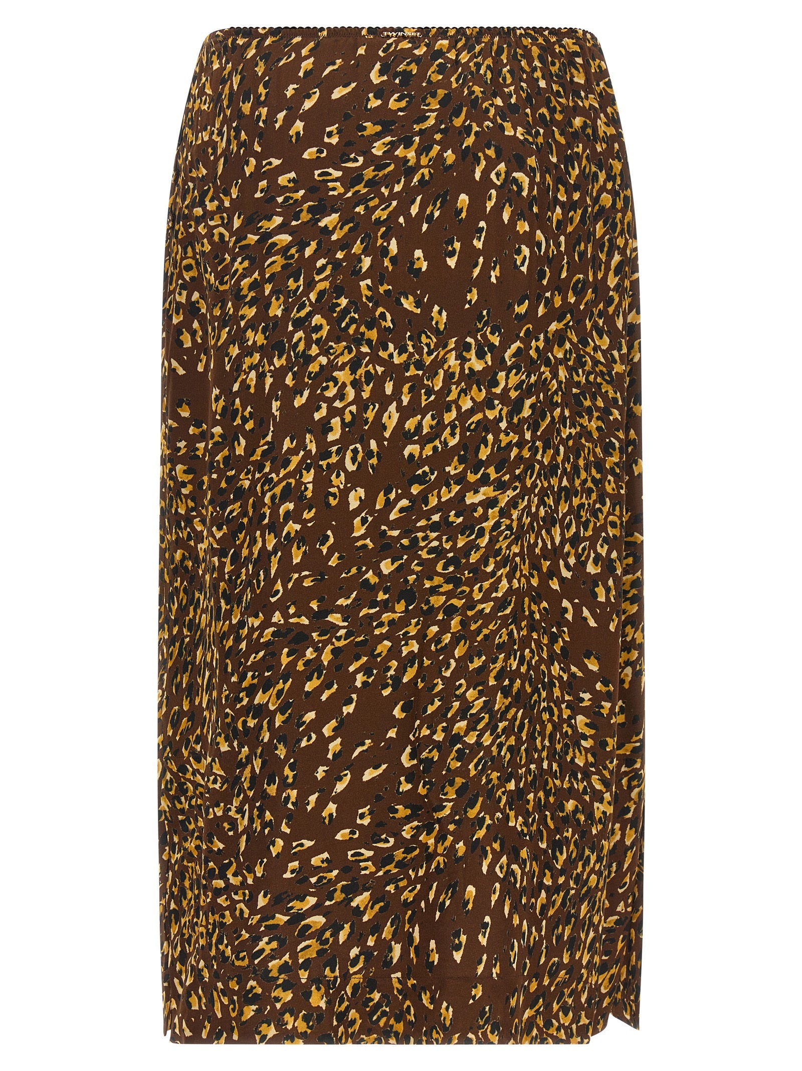 Brown Viscose Midi Skirt