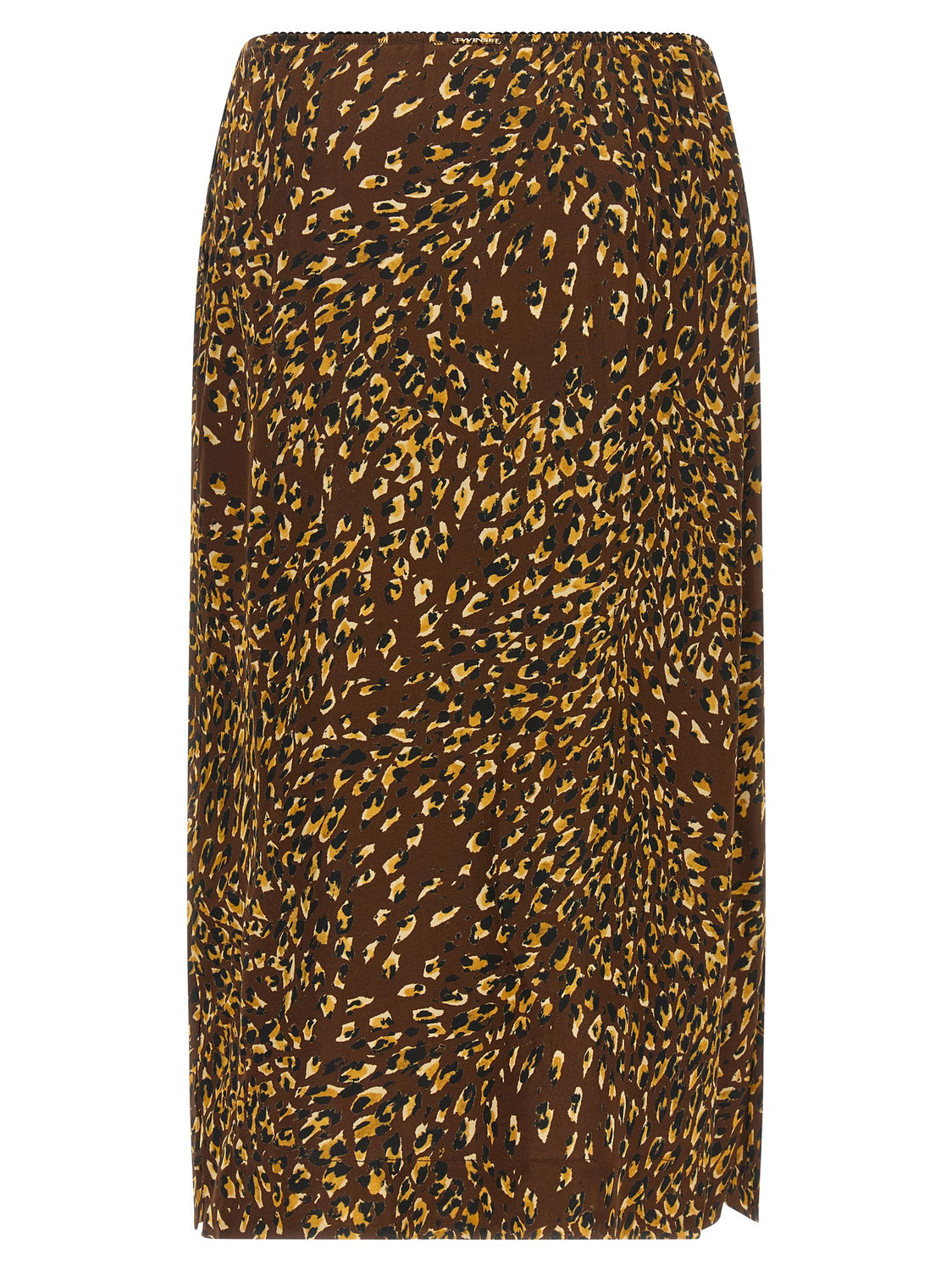 Brown Viscose Midi Skirt