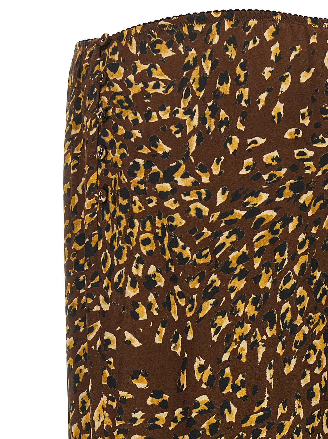 Brown Viscose Midi Skirt