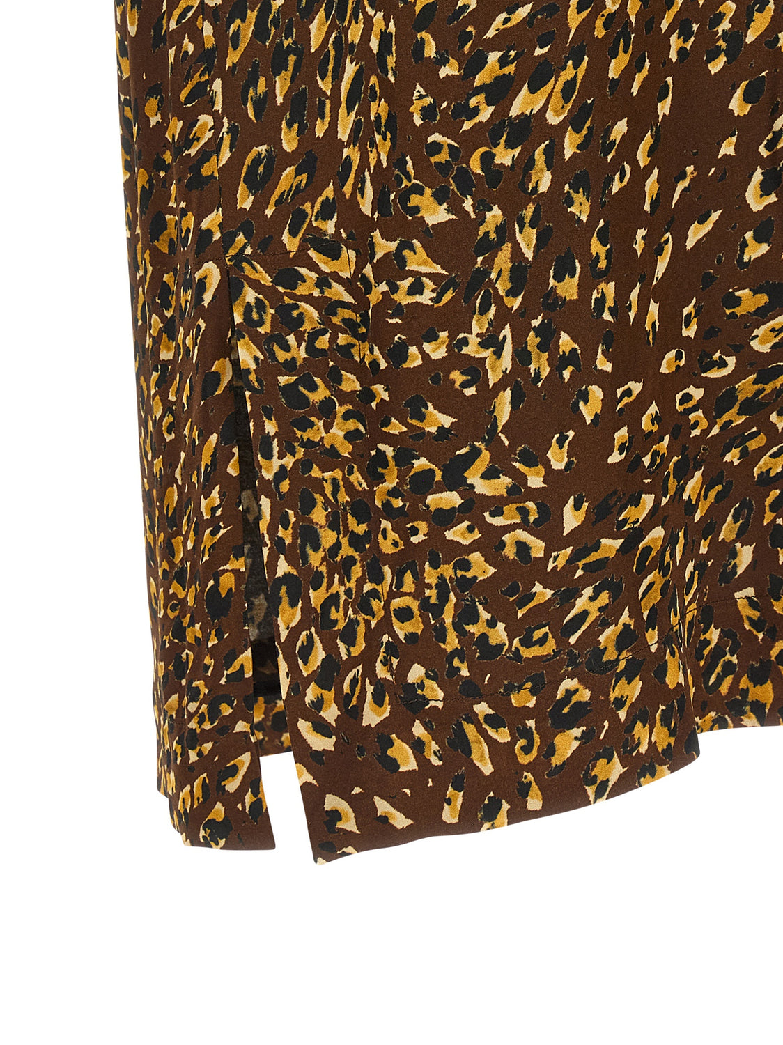 Brown Viscose Midi Skirt
