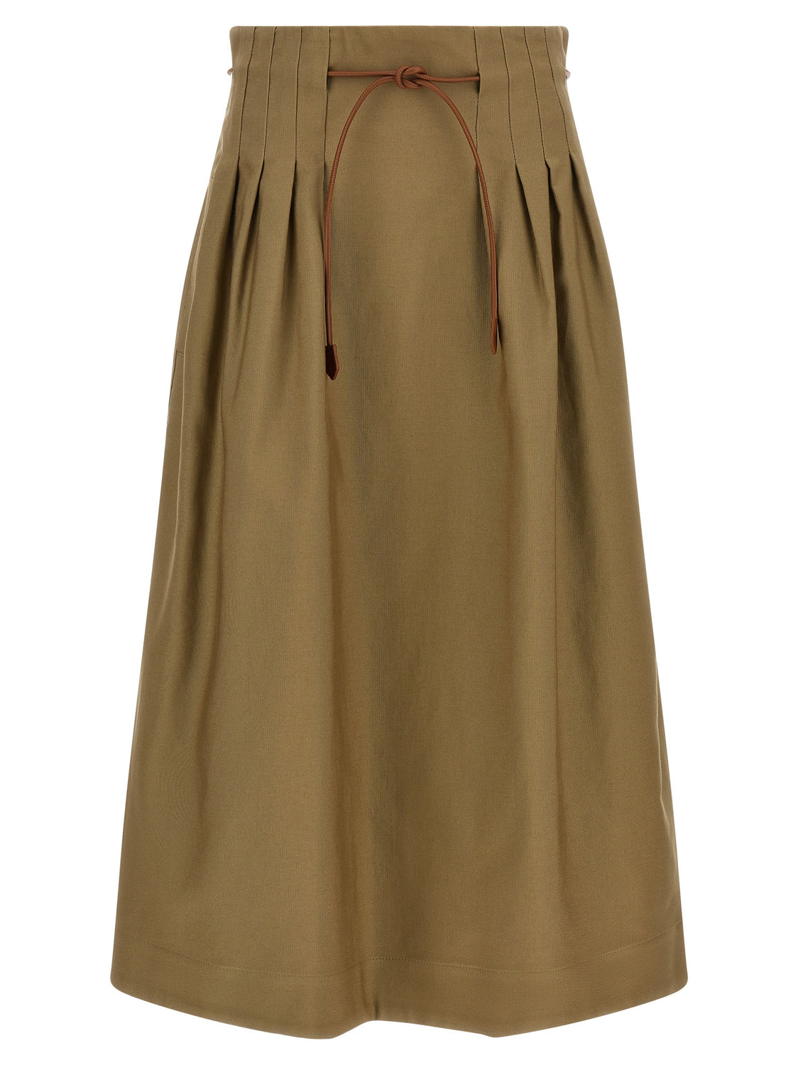 Bicolor Cotton Midi Skirt