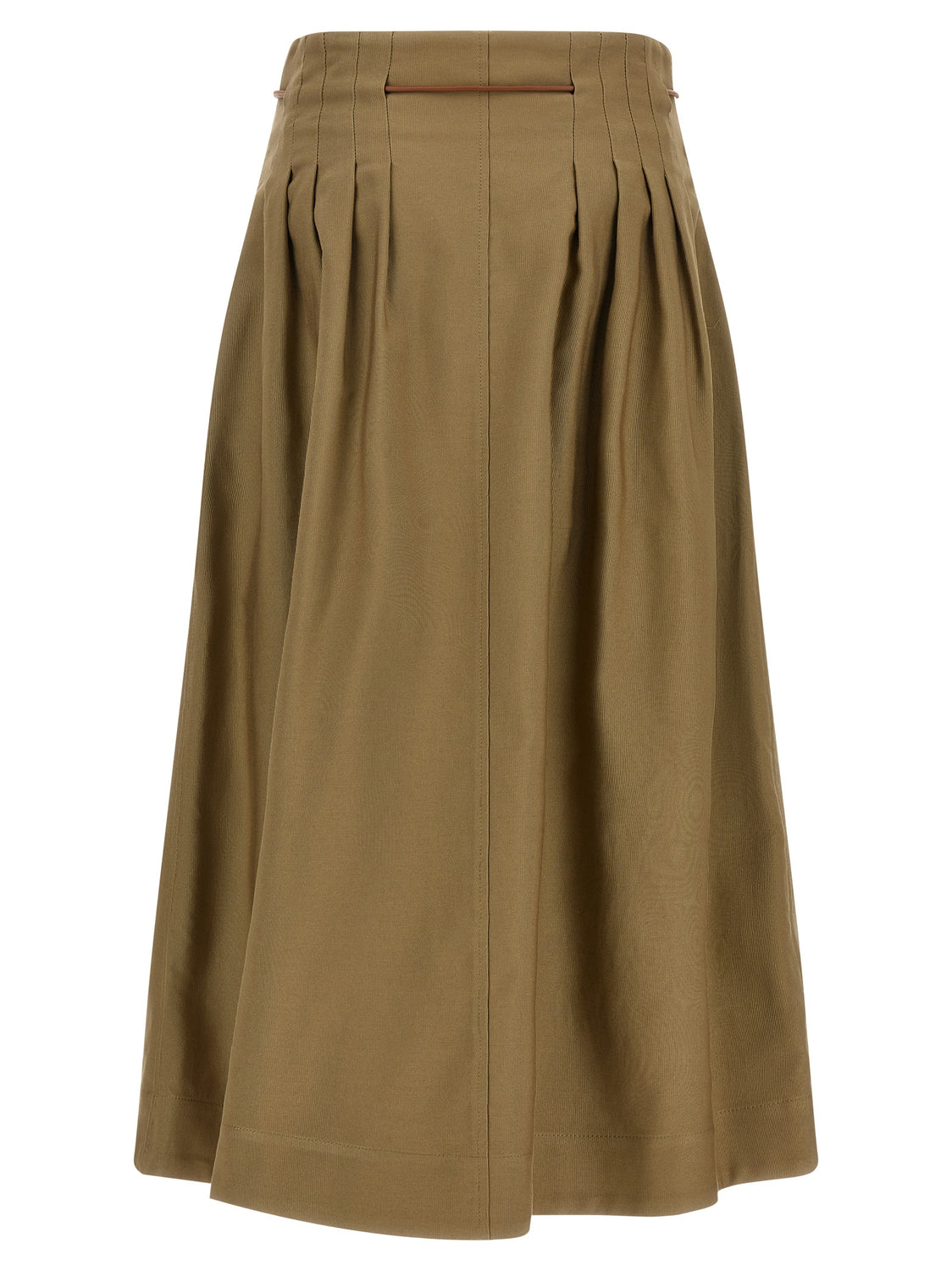 Bicolor Cotton Midi Skirt