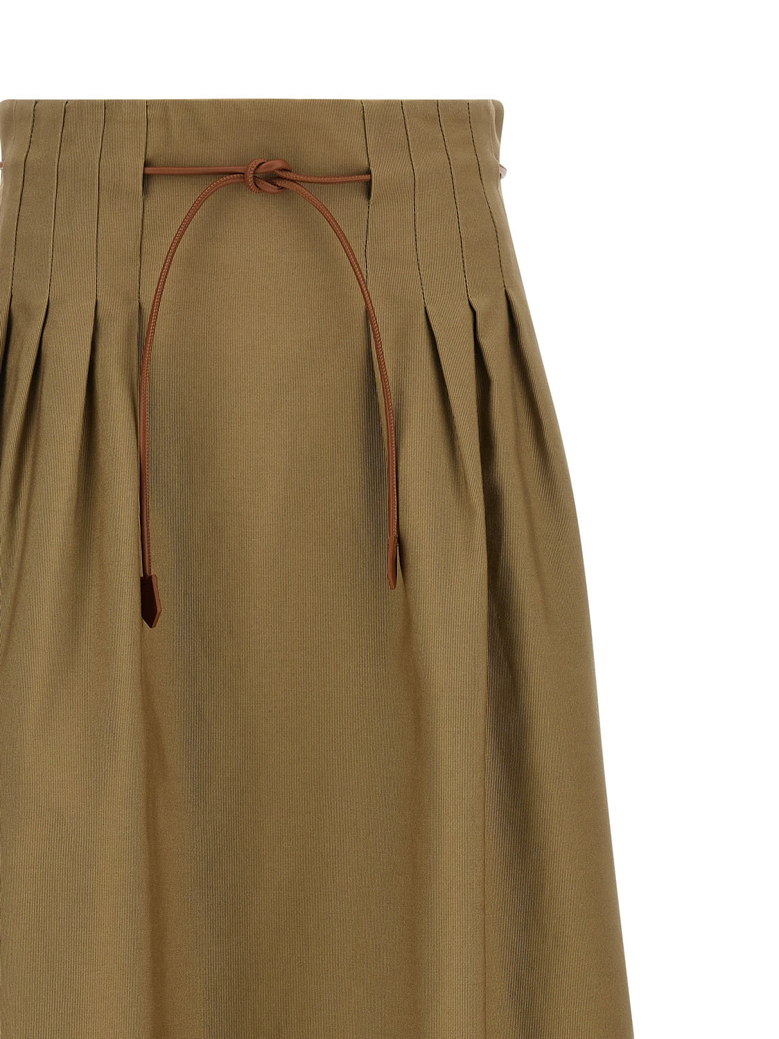 Bicolor Cotton Midi Skirt