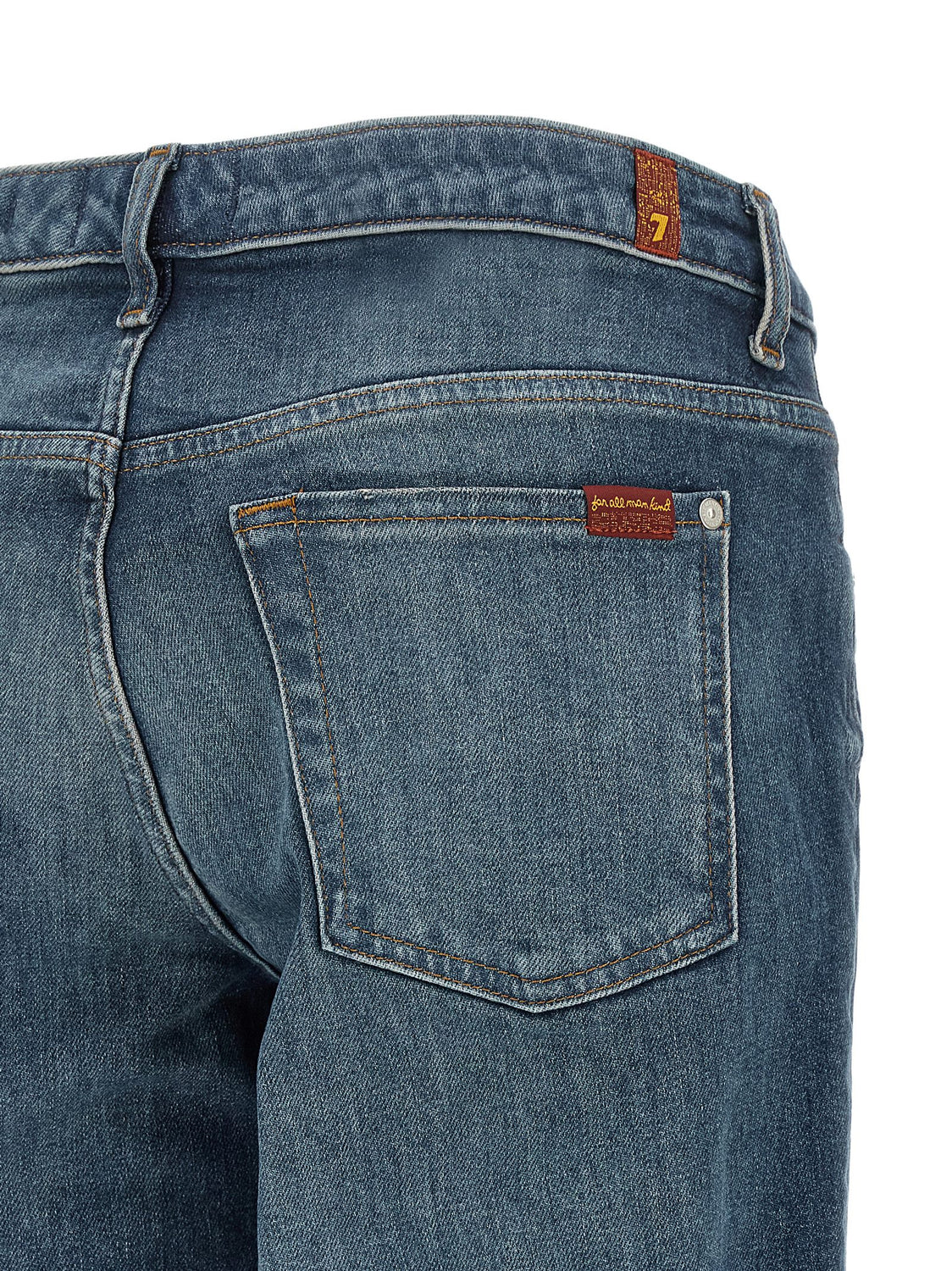 Blue Cotton Tapered Jeans
