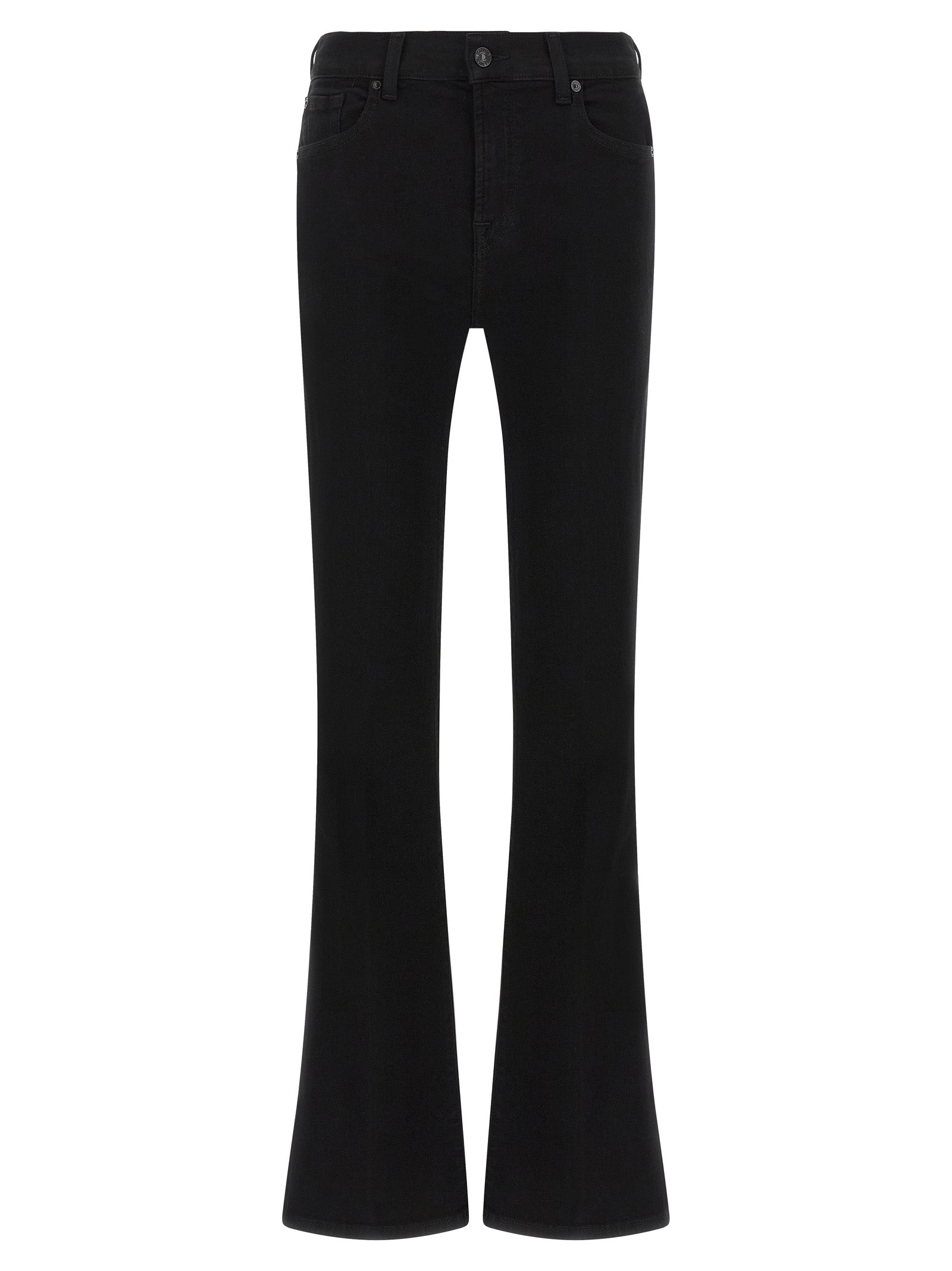Black Cotton Bootcut Jeans