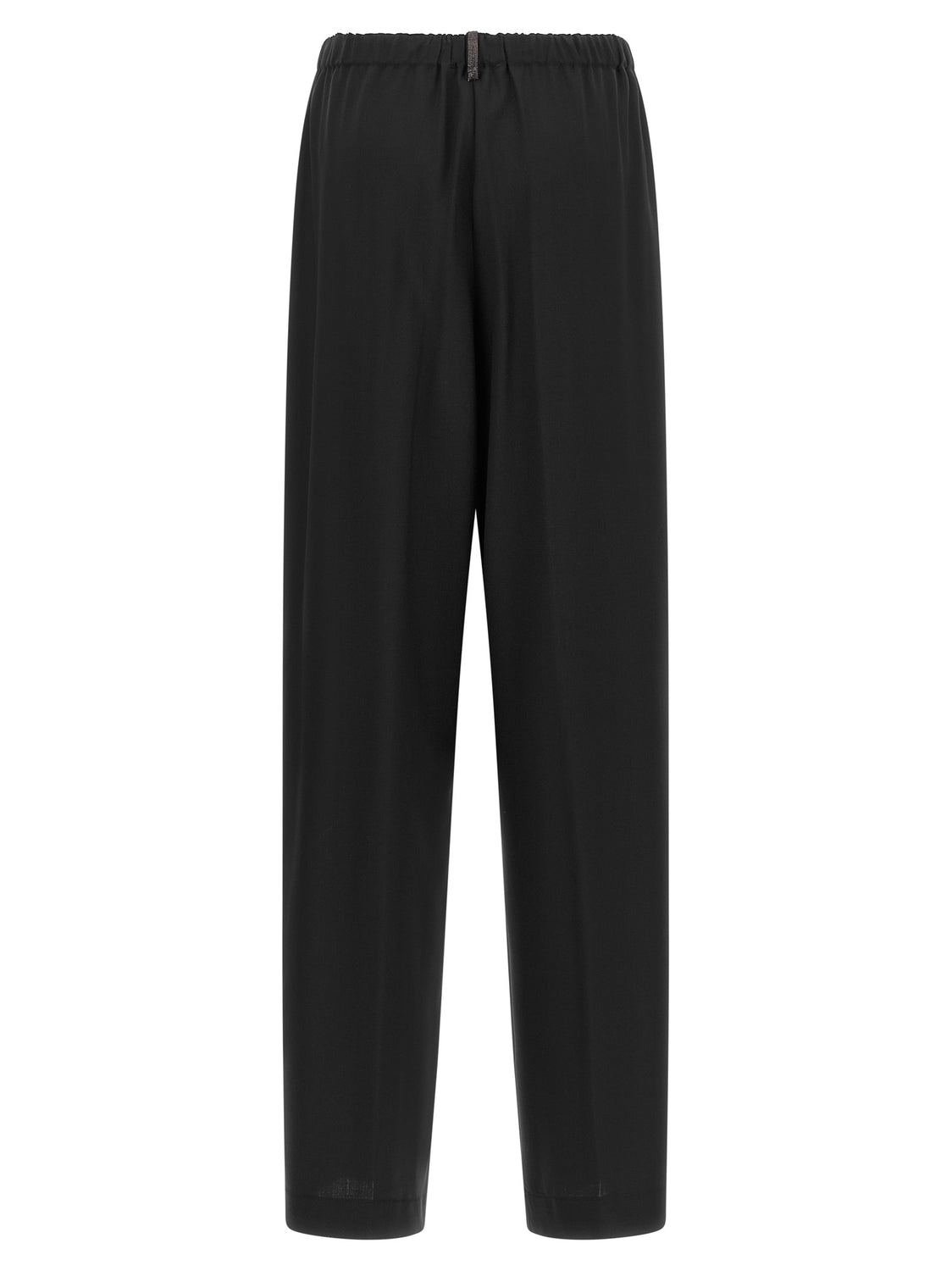 Black Virgin Wool Casual Pants