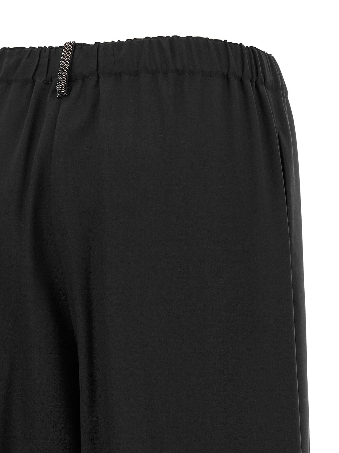 Black Virgin Wool Casual Pants