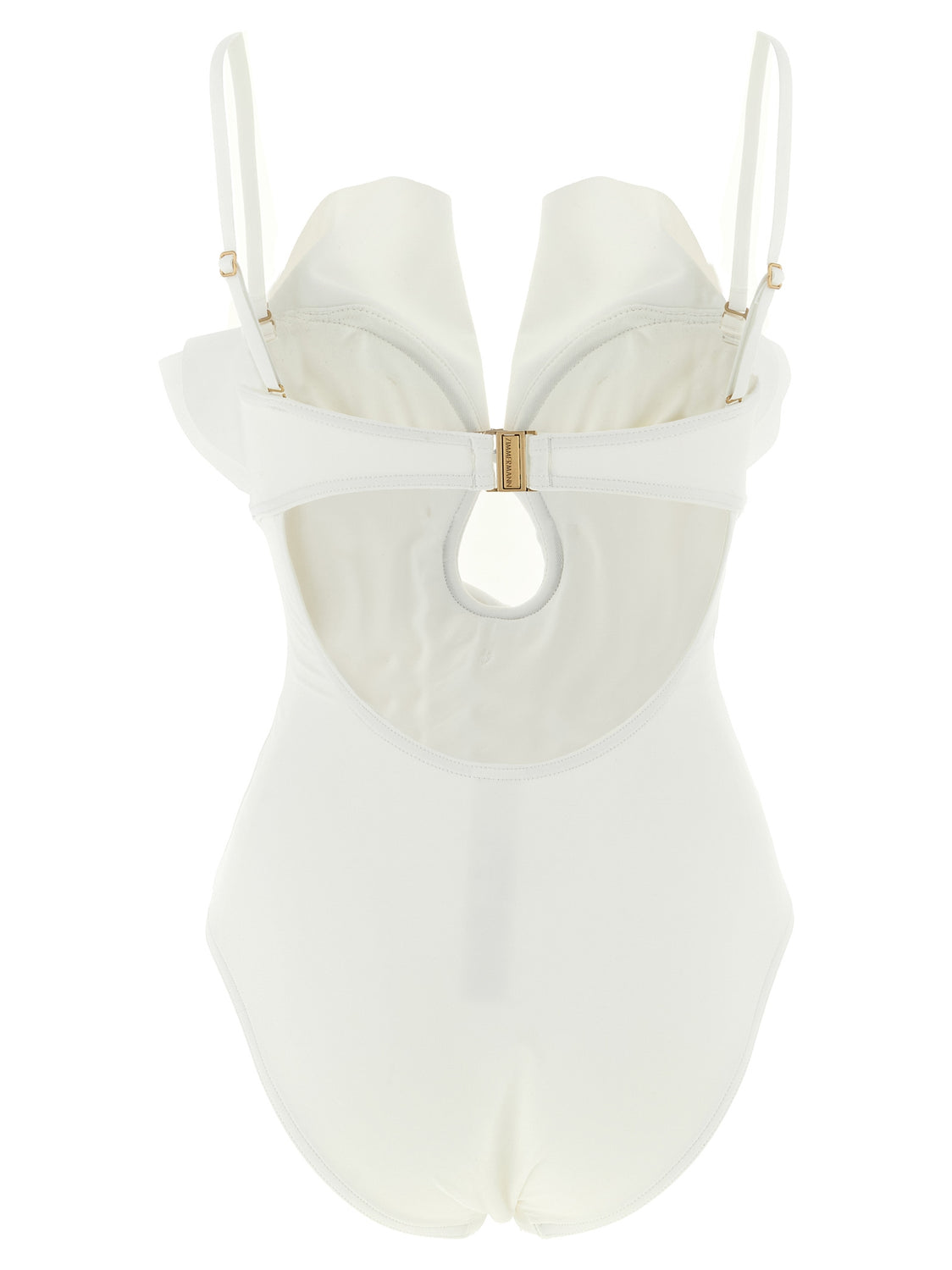 White Polyamide One-Piece Swimsuit