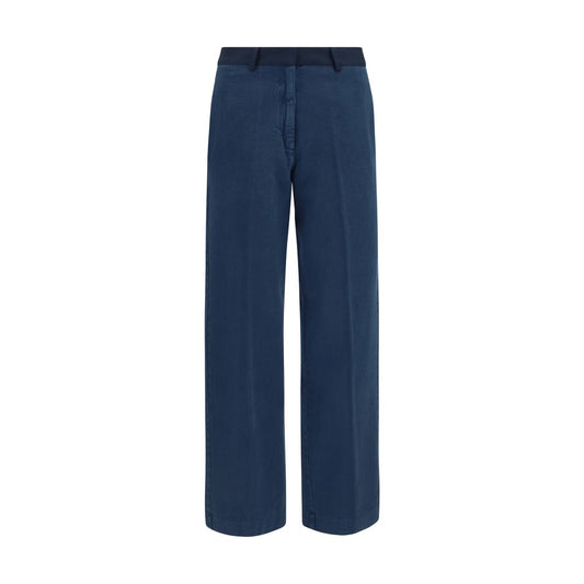 Blue Cotton Chino Pants