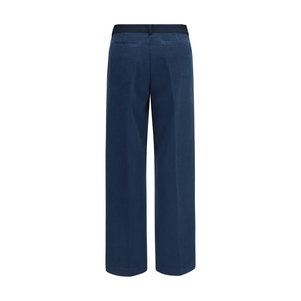 Blue Cotton Chino Pants