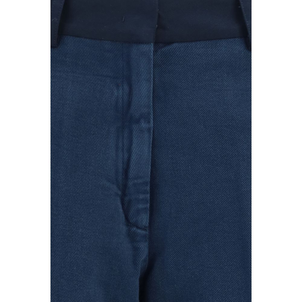 Blue Cotton Chino Pants