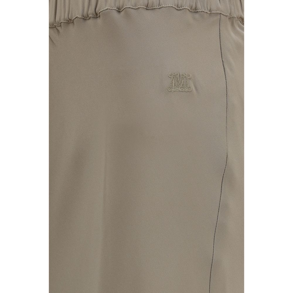 Beige Silk Long Skirt