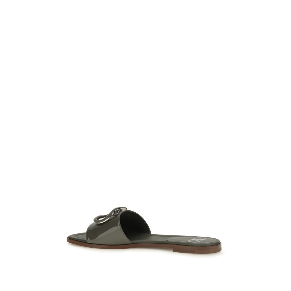 Bicolor Calf Leather Bos Taurus Flat Sandals