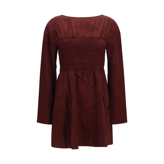 Bordeaux Acetate Casual Dress