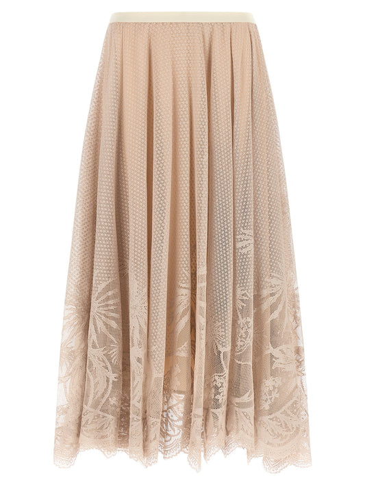 Multicolor Cotton Midi Skirt
