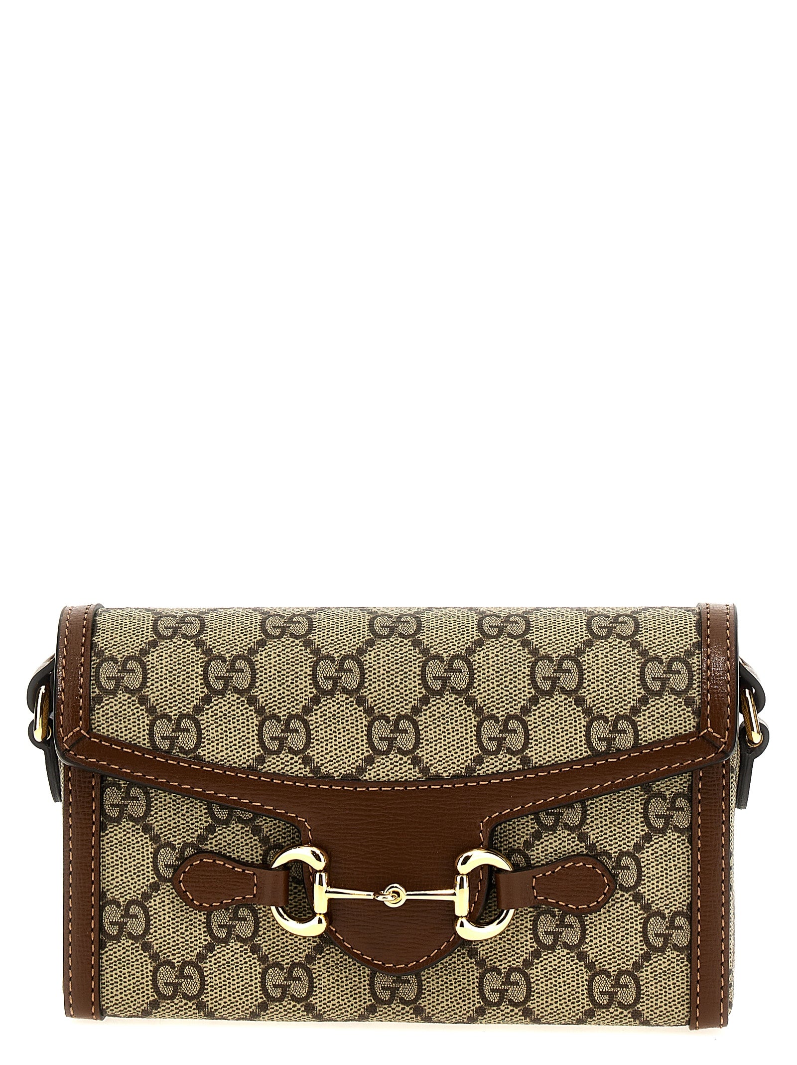 Brown Polyethylene Crossbody Bag