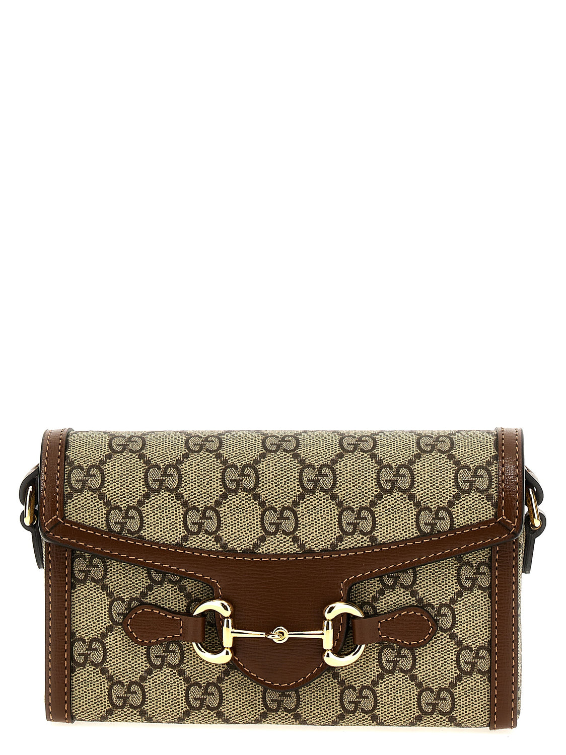 Brown Polyethylene Crossbody Bag