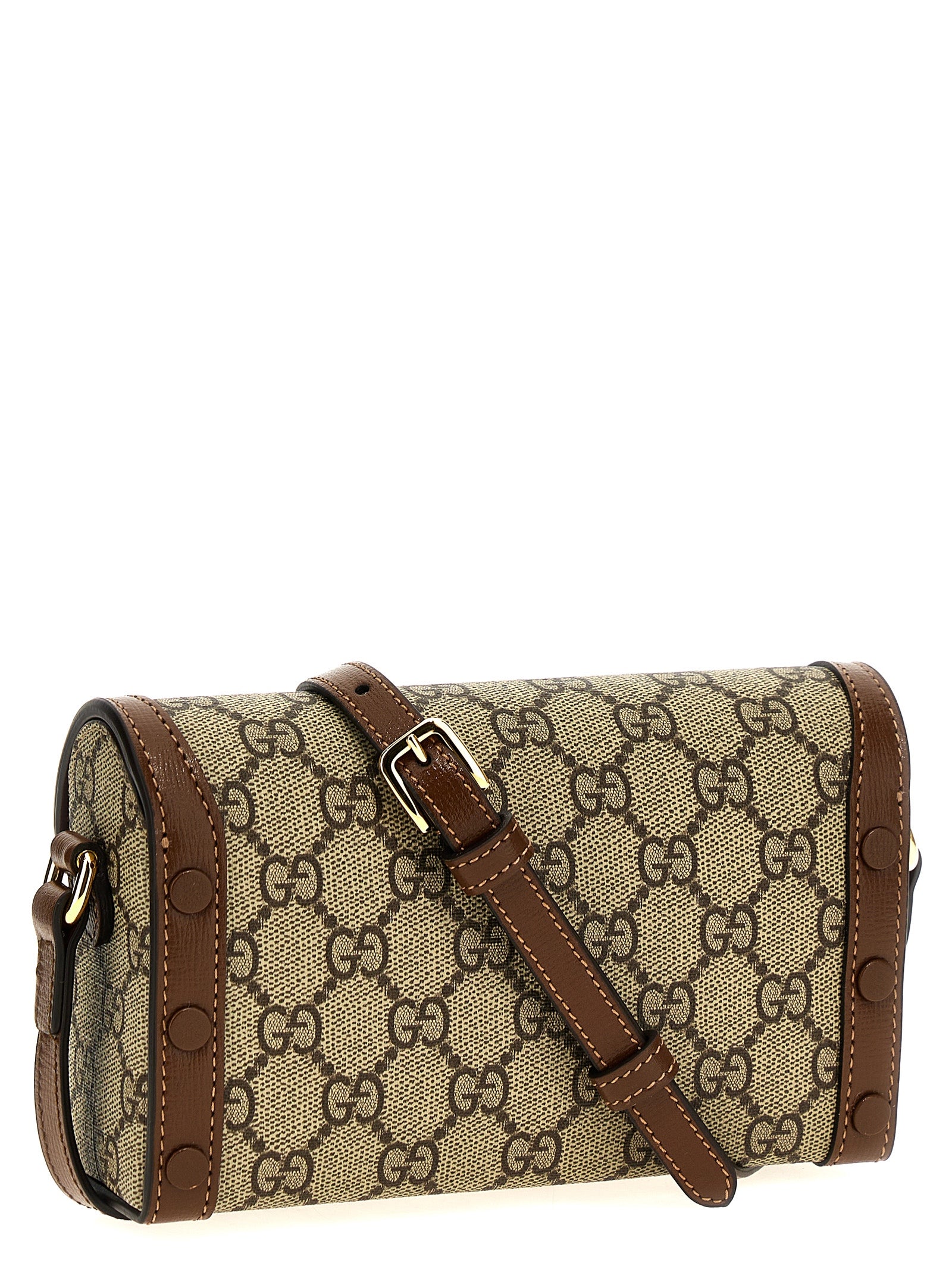 Brown Polyethylene Crossbody Bag