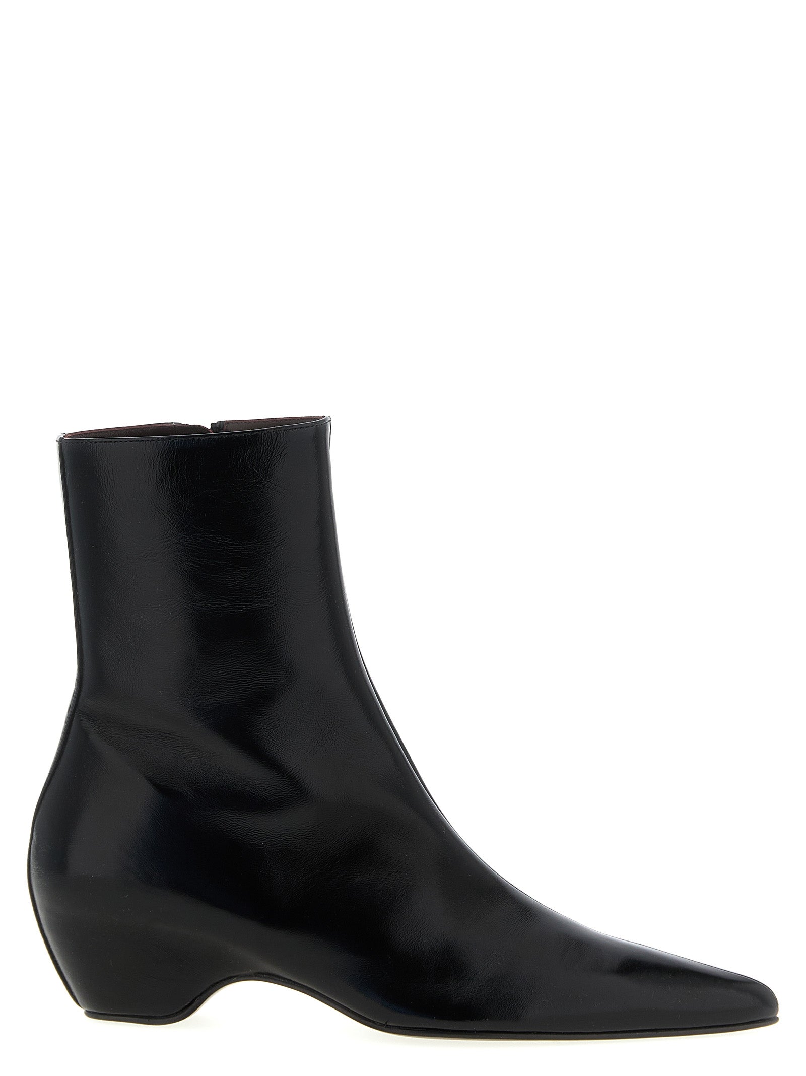 Black Calfskin Ankle Boots