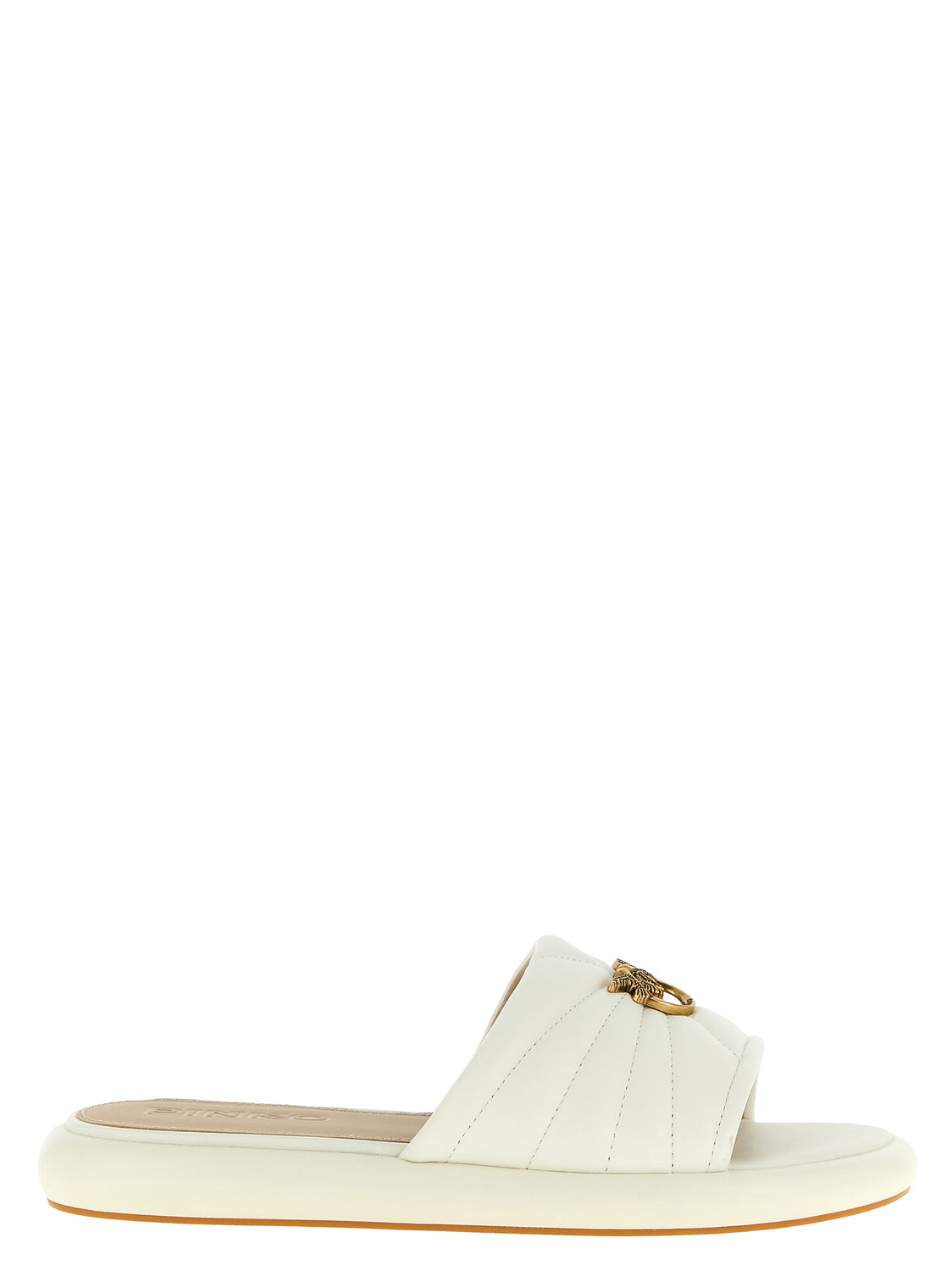 White Lambskin Slides