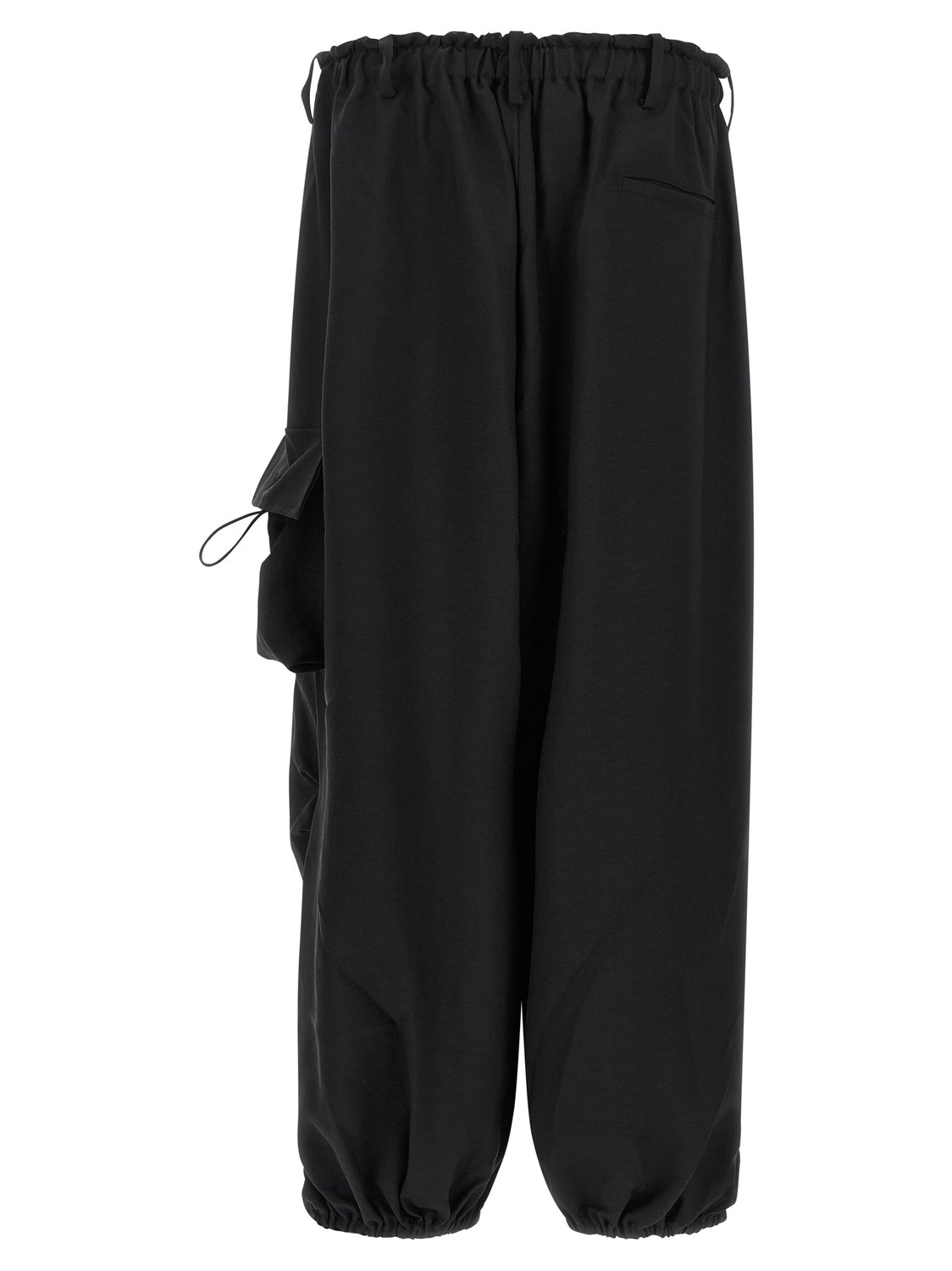 Black Polyester Cargo Pants