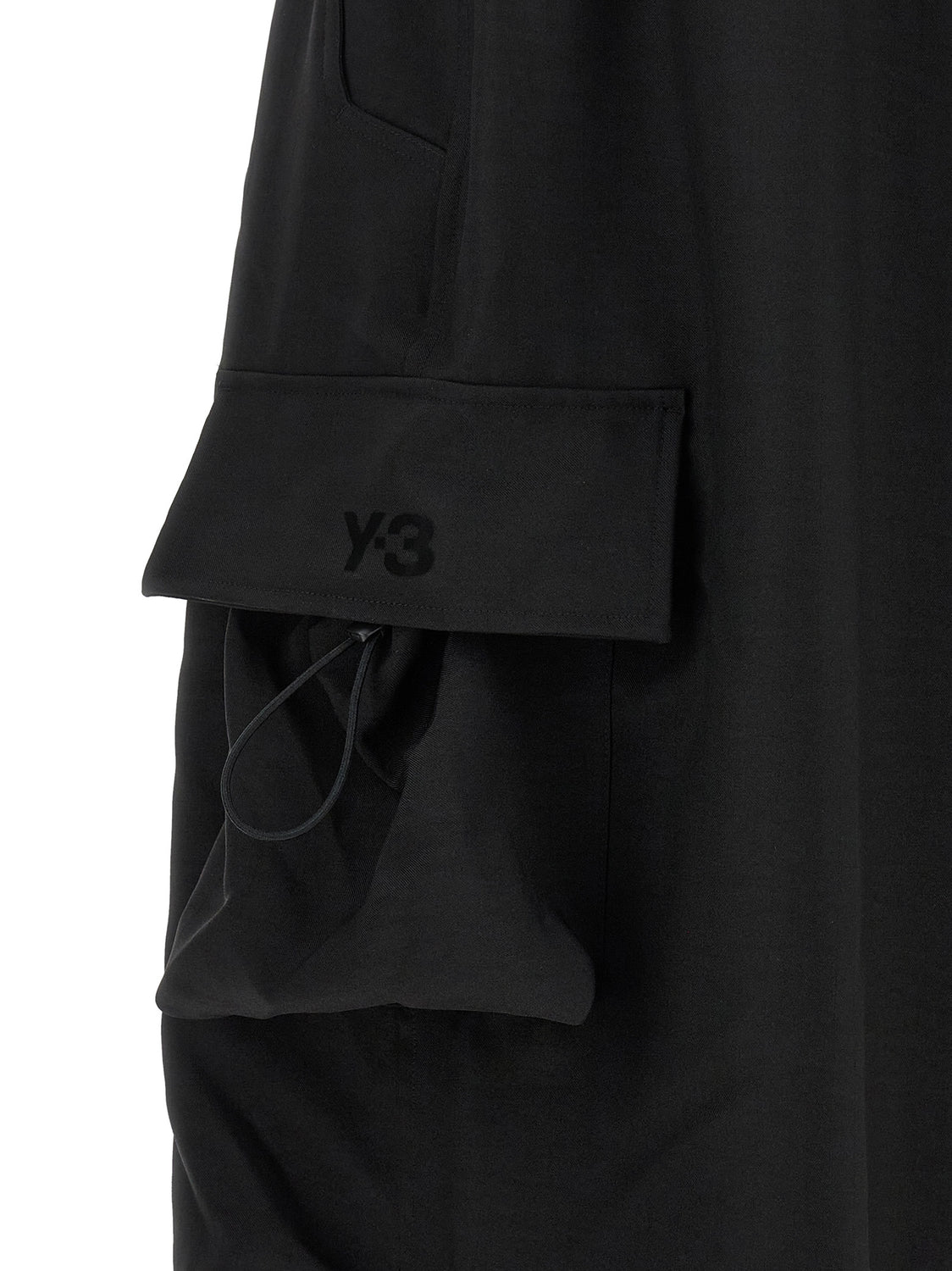 Black Polyester Cargo Pants