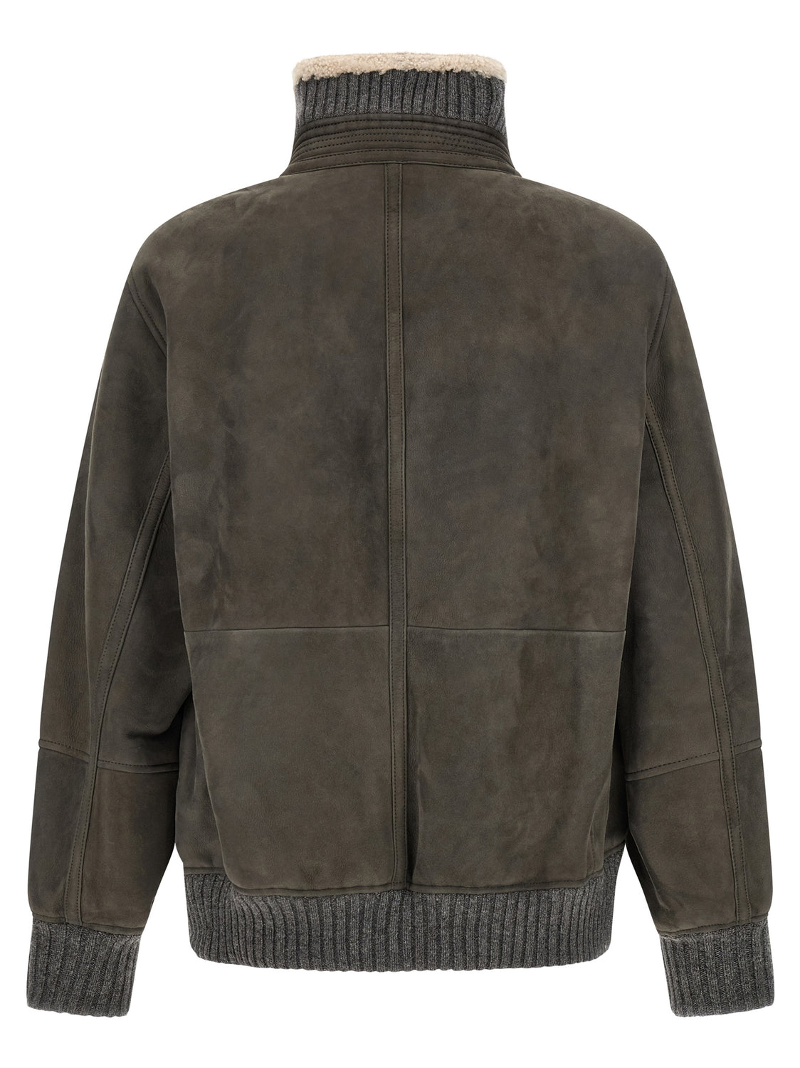 Gray Lamb Leather Leather Jacket