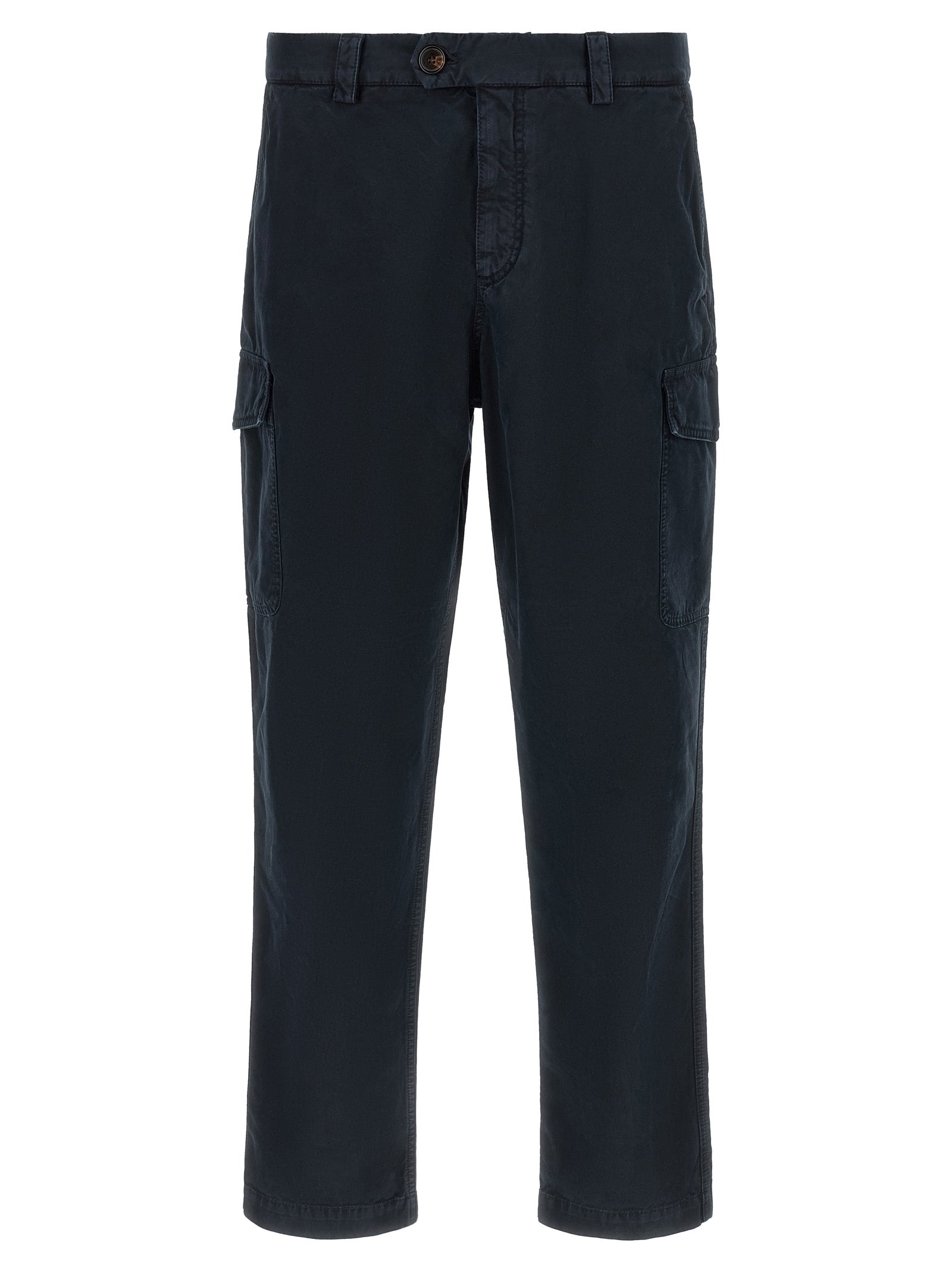 Blue Cotton Cargo Pants