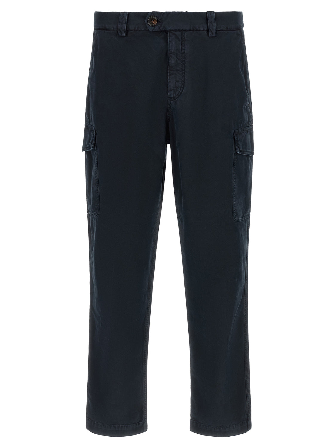 Blue Cotton Cargo Pants