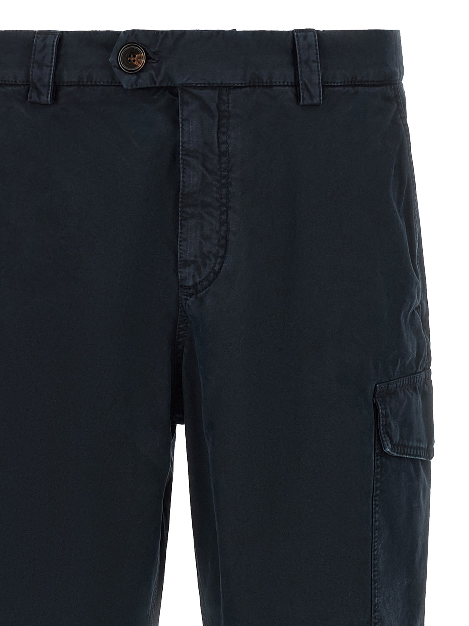 Blue Cotton Cargo Pants