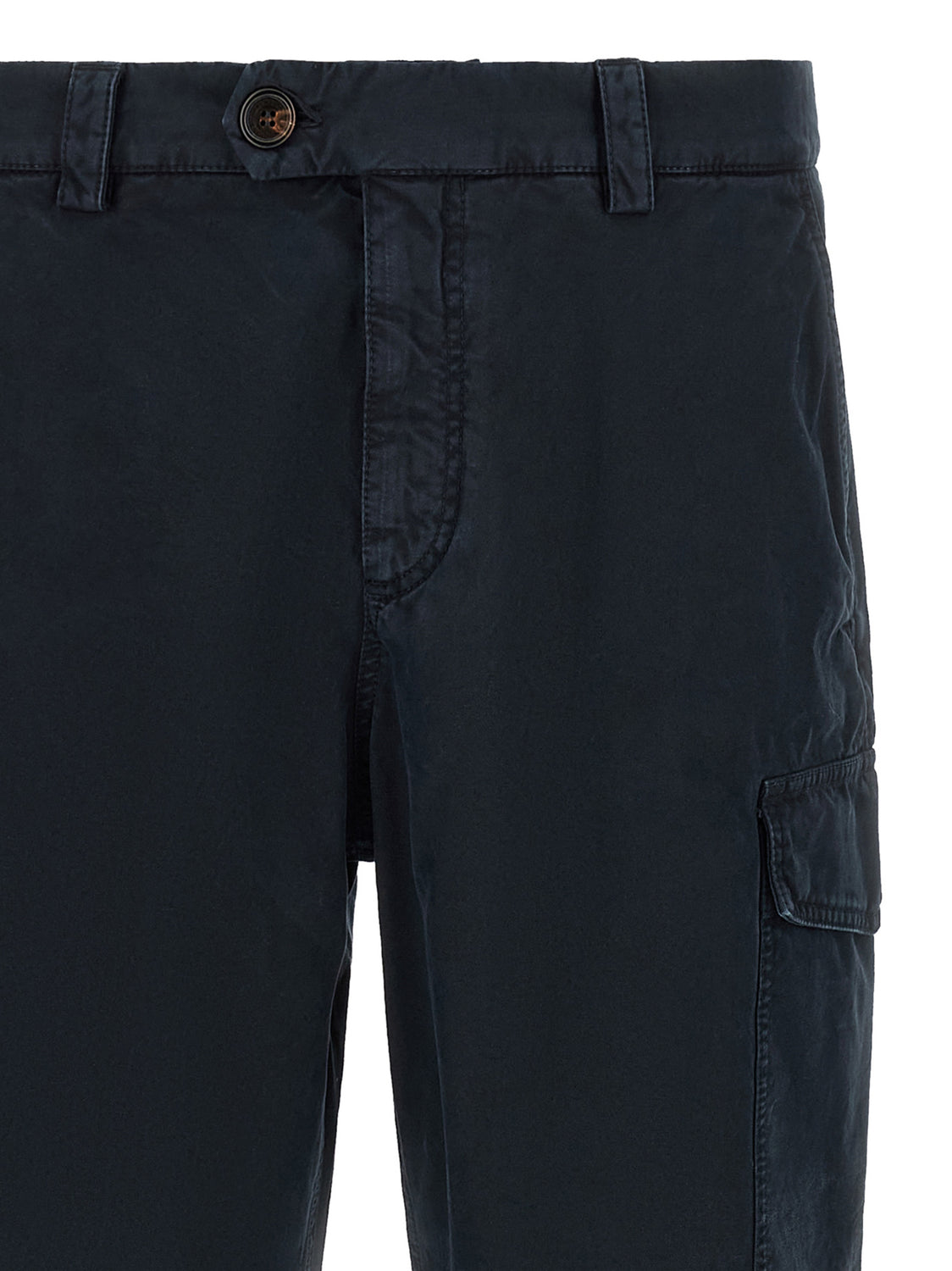 Blue Cotton Cargo Pants