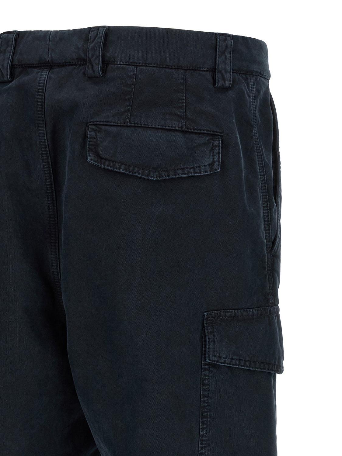 Blue Cotton Cargo Pants