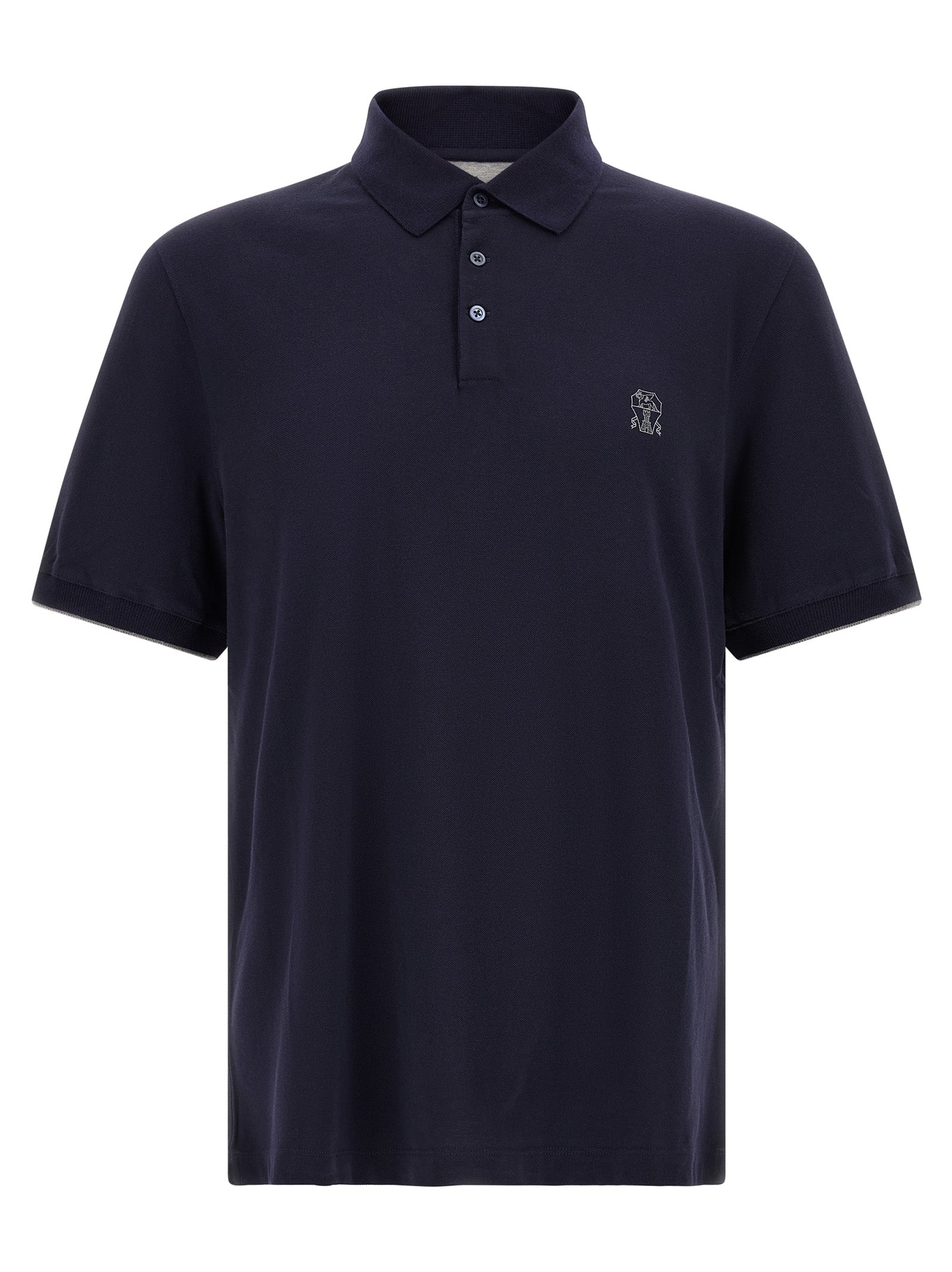 Blue Cotton Polo Shirt