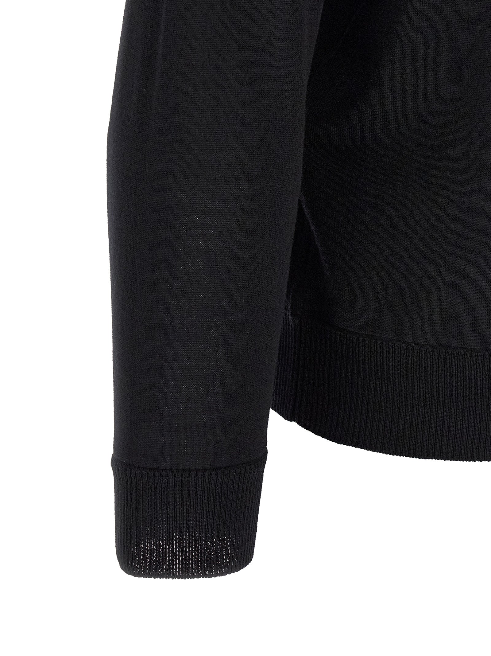Black Virgin Wool Cardigan