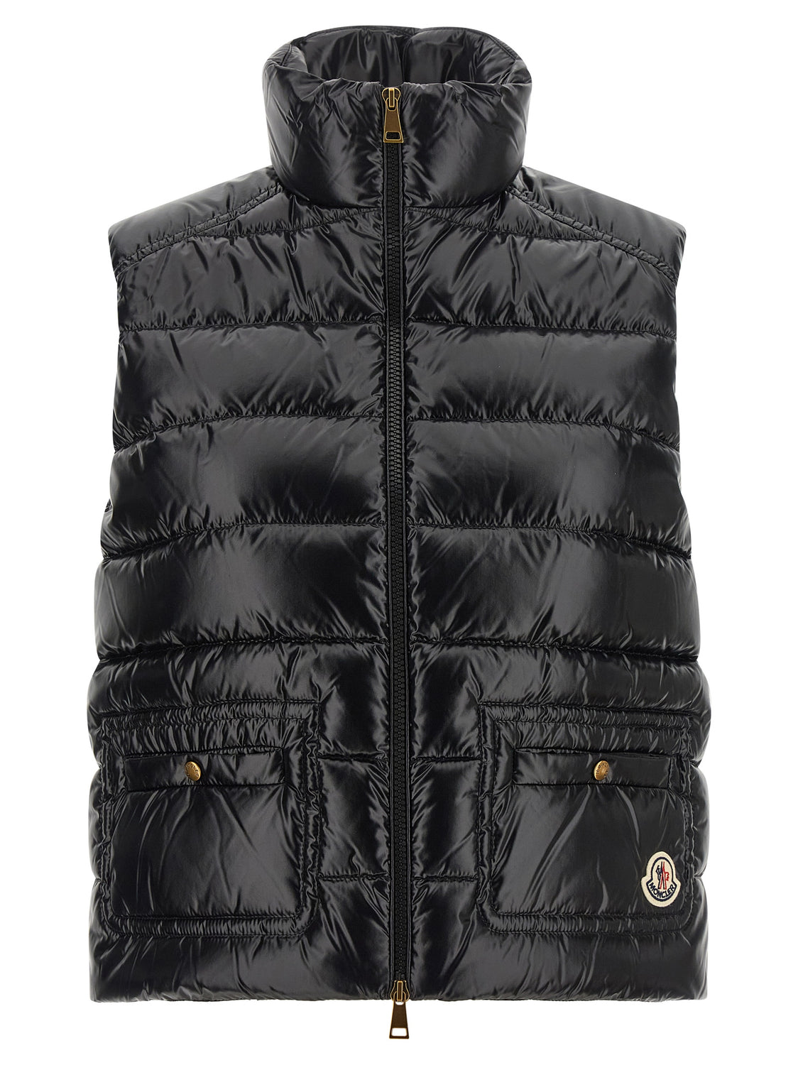 Black Polyamide Sleeveless Jacket